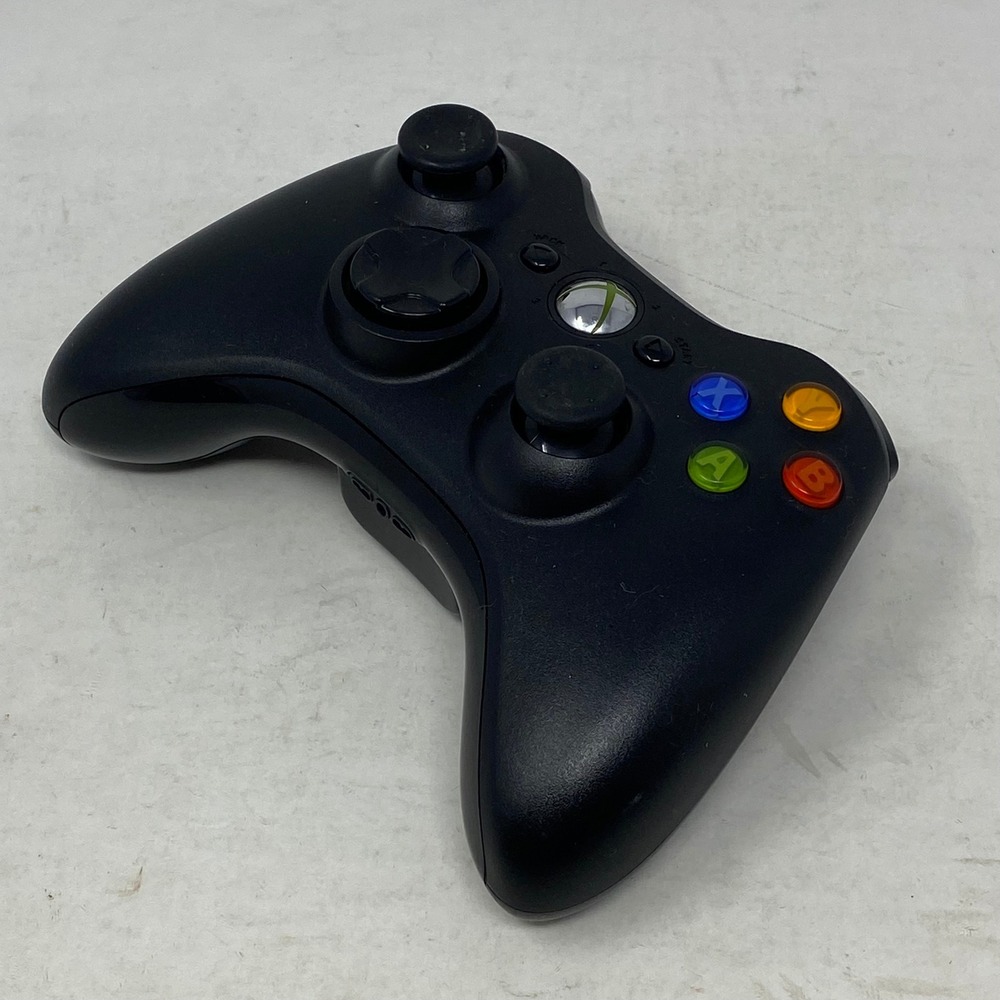 Microsoft Xbox 360 Wireless Controller Black Model 1403 OEM Gamepad Untested
